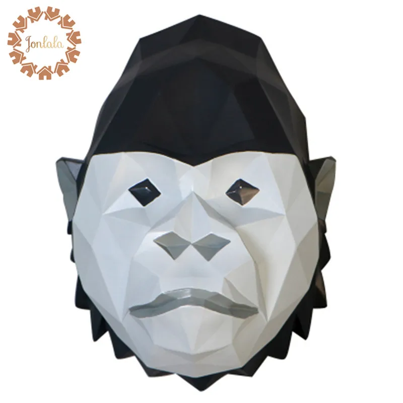 

Elegant Geometric Painted Animal Wall Decor Monkey Gorillas Lion Horse Ornaments Home Accessories Simulated Animal