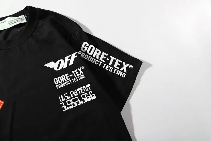 Буквенный лозунг 19SS Off-White OW унисекс для мужчин и женщин пара влюбленных моделей хлопок Повседневная мода короткий рукав круглый вырез Футболка