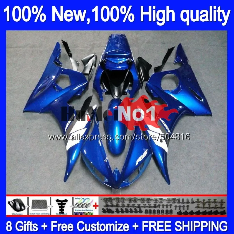 Корпус для YAMAHA YZF600 YZF R6 600CC YZF 600 R 6 CC сине-белые 5MC. 12 YZF-600 YZF-R6 2003 2004 2005 YZFR6 03 04 05 обтекатели