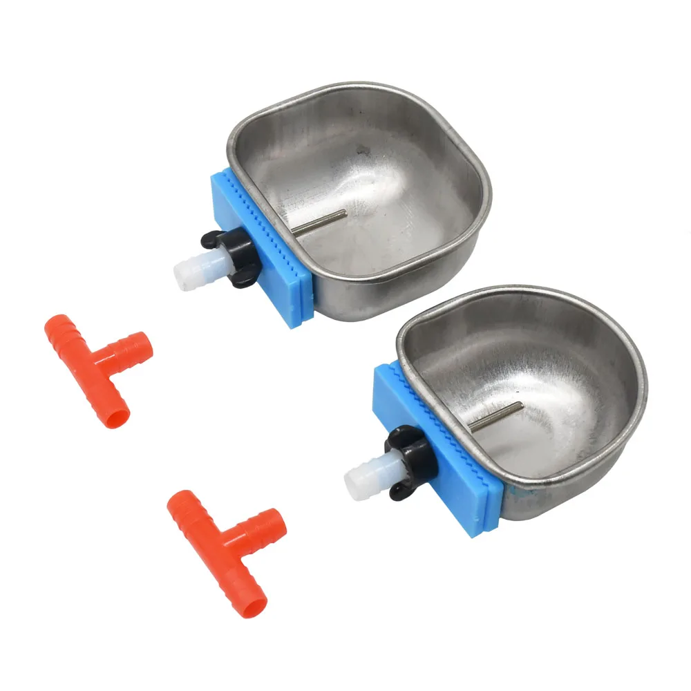 Stainless Steel Rabbit Water Bowl Farm Rabbit Automatic Drinker cage fix cup Raising Fox Mink Drinking Bowl 1 Pcs animal drinking bowl