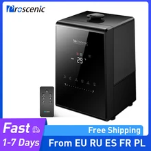 Humidificateur d'air proscénic 808C WLAN humidificateur d'air avec contrôle APP & Alexa, écran tactile, diffuseur d'arôme à vapeur froide chaude 5.3L