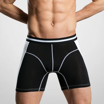 

Hot Sales New Arrival Best Selling For 2019 Fashion Mens Modal Underpants Long Leg Sports Underwear Silky Soft Boxer Shorts K2