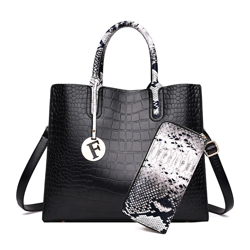 

2018 Winter New Style Casual Fashion Women's Different Size Bags Two-Piece Set Versatile Hand Shoulder Oblique Large Bag