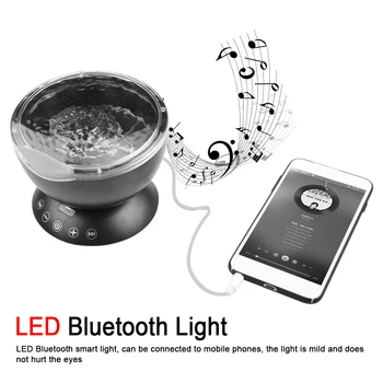 

LED Night Light Ocean Wave Projector Built In Music Player Remote Control 7 Light Cosmos Star Luminaria For kid Bedroom