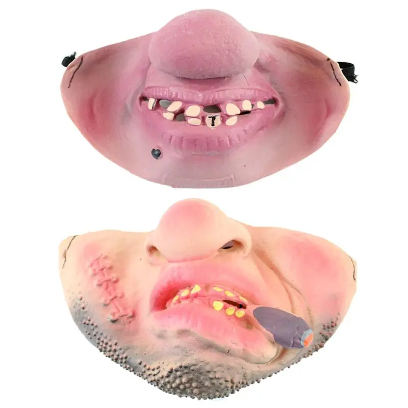 

Adult Funny Mask Latex Half Face Scary Mask with Big Nose/Cigarette Holder Pattern Halloween Party Role Play Props
