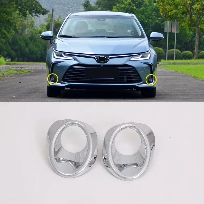 

Fit For Toyota Corolla E210 Sedan 2019 2020 Car Styling ABS Front/Rear Fog Light Lamp Decor Cover Trim 2pcs Auto Accessories