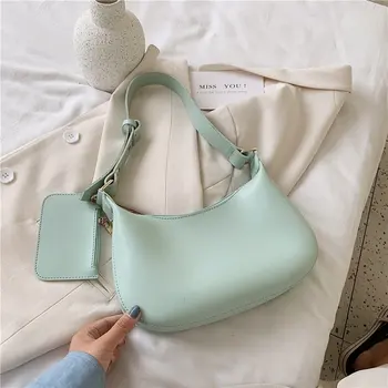 

Bag Women 2020 New Net Red Bag Simple Fashion Single Shoulder Hand Bag Casual Wild Half Moon Shaped Armpit Bag