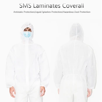 

Protective Coverall Hazmat Suit Disposable Anti-Dirty Clothing Labour Factory Hospital Safety Dustproof Waterproof Isolator Suit