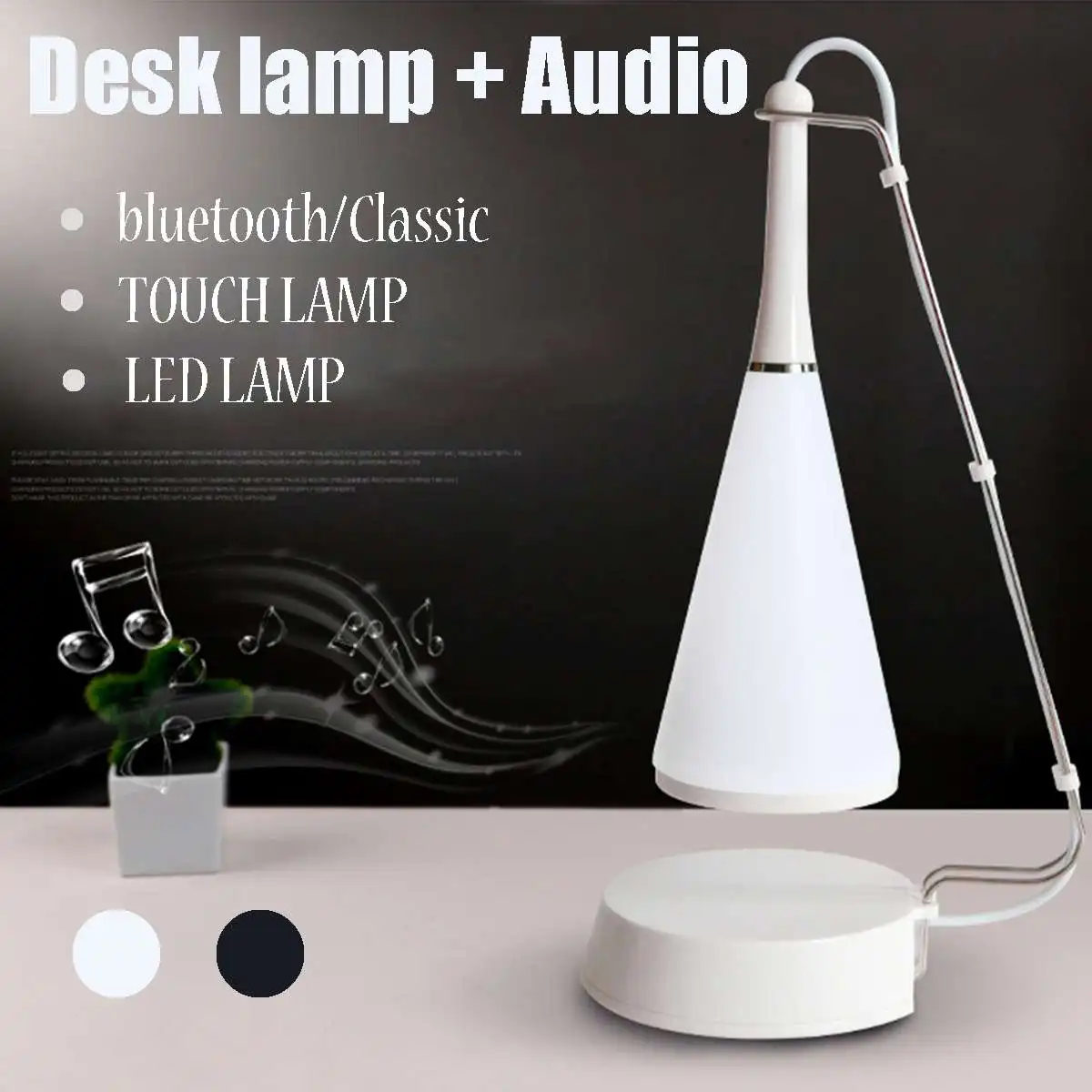 

Smart Touch LED Night Light Audio Table Lamp Touch Switch Control Rechargeable Wireless bluetooth Audio Table Lamp Bedside Lamp