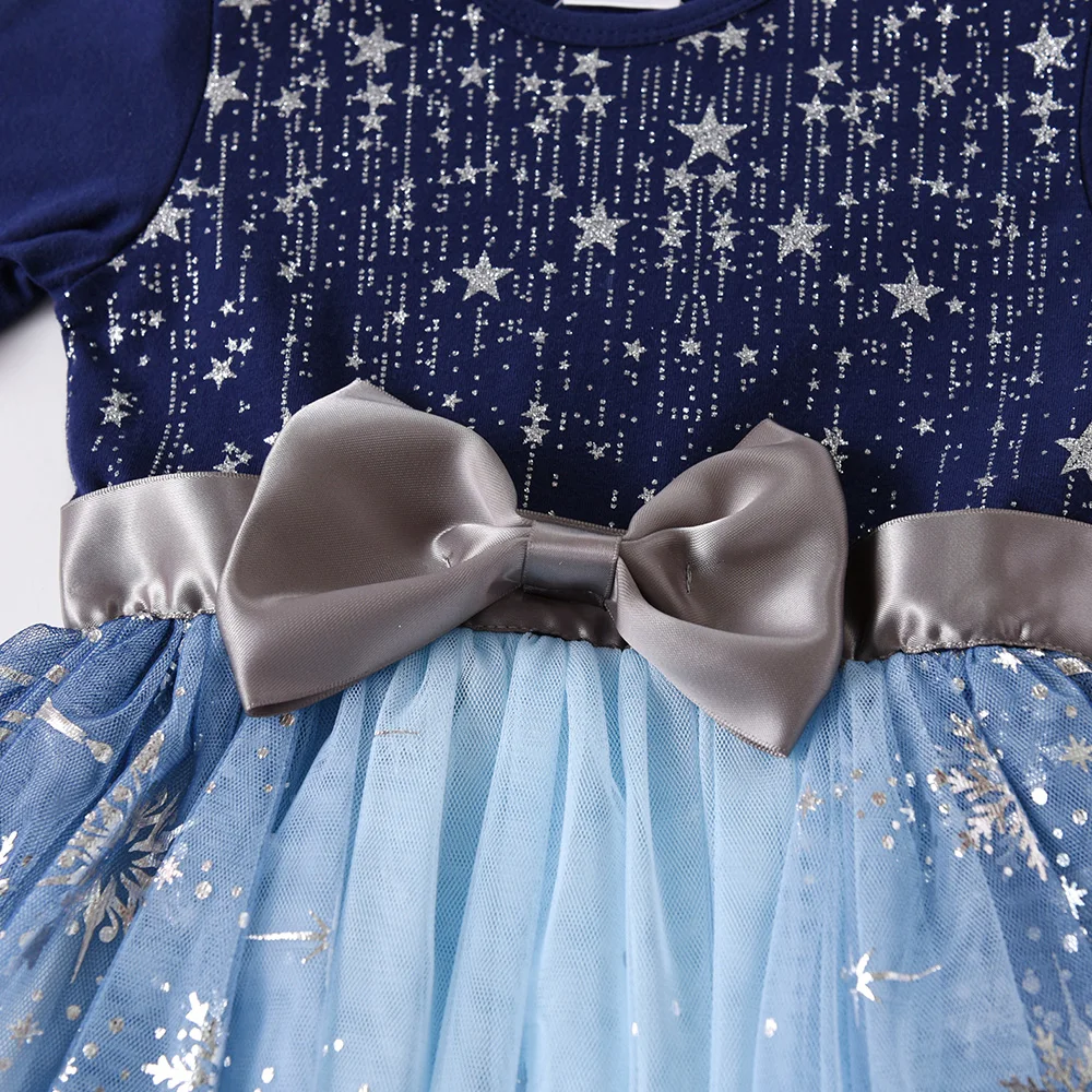 Christmas Dress for Girls Sequins Princess Dresses Kids Lace Mesh Tutu Ball Gown Elegant Girls New Year Clothes