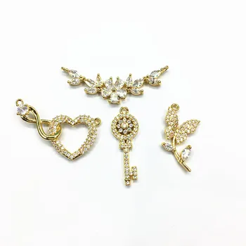 

New arrival! 30pcs Cubic Zirconia/Copper Connector/charm for Hand Made Earring DIY parts,Jewelry Necklace Findings & Component