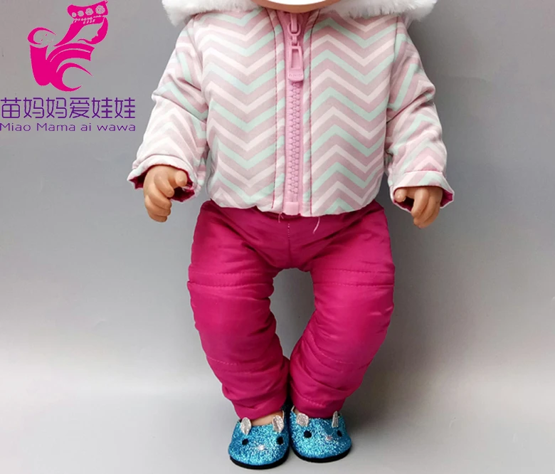 43 cm Baby Doll Clothes Winter Ski Jacket Pants Set 18 Inch Girl Doll Coat Dolls Clothes