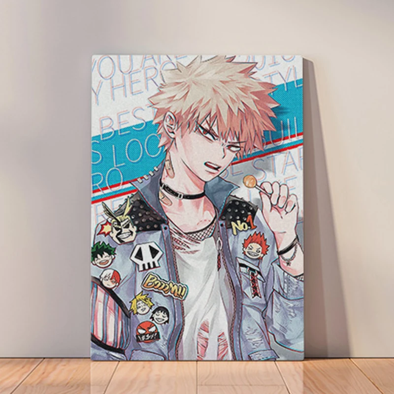 Аниме плакат Katsuki Bakugo моя геройская академия современные настенные