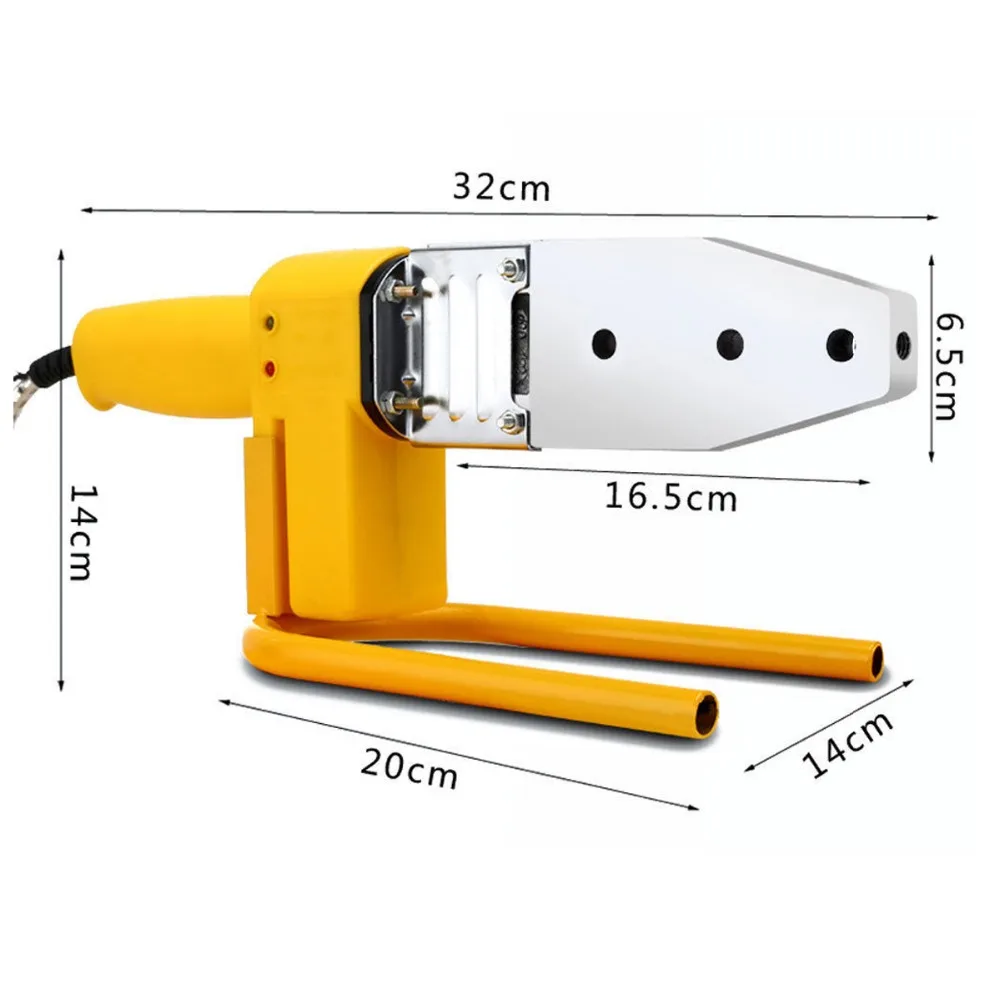 

New 220V 8Pcs Automatic Electric Welding Tool Heating PPR PE PP Tube Welded Pipe Welding Machine+ Heads+ Stand+Box Yellow