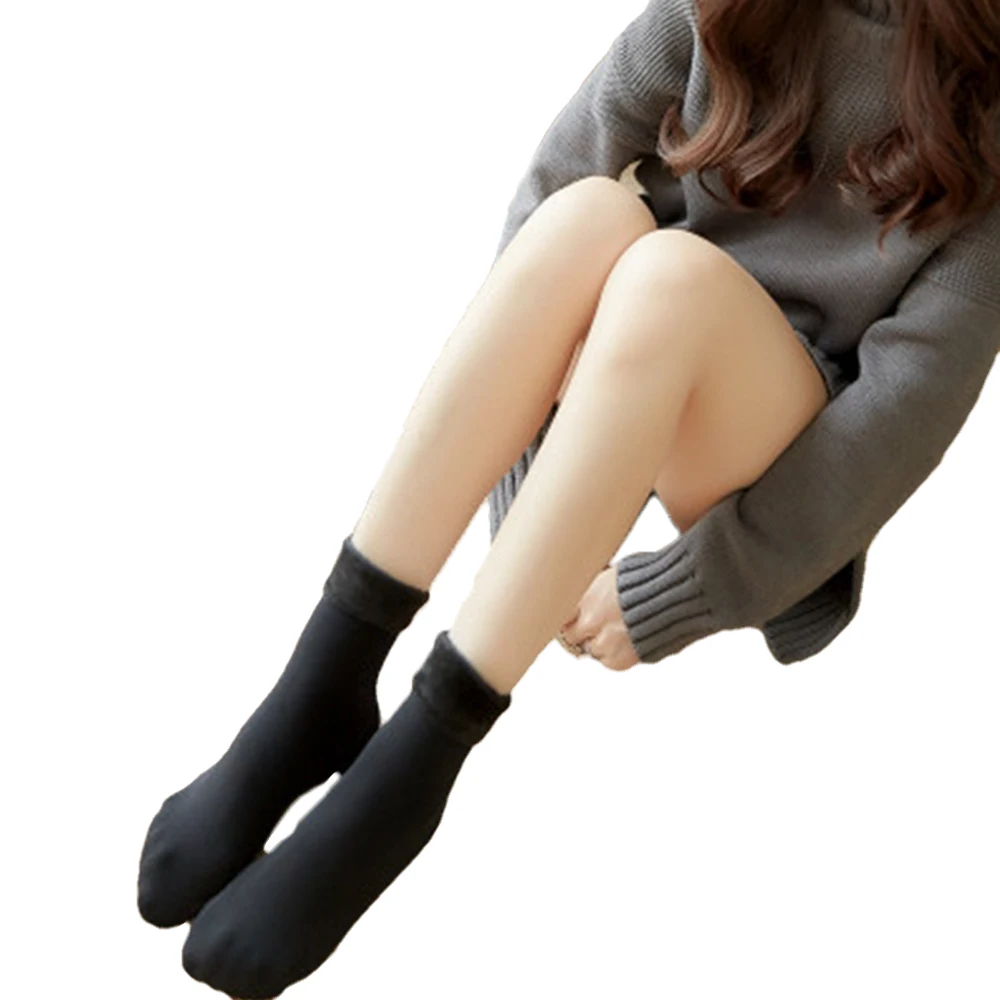 Новинка; Модные женские теплые плюшевые теплые носки до щиколотки; зимние теплые носки из плотного флиса; цвет черный, красный, зеленый