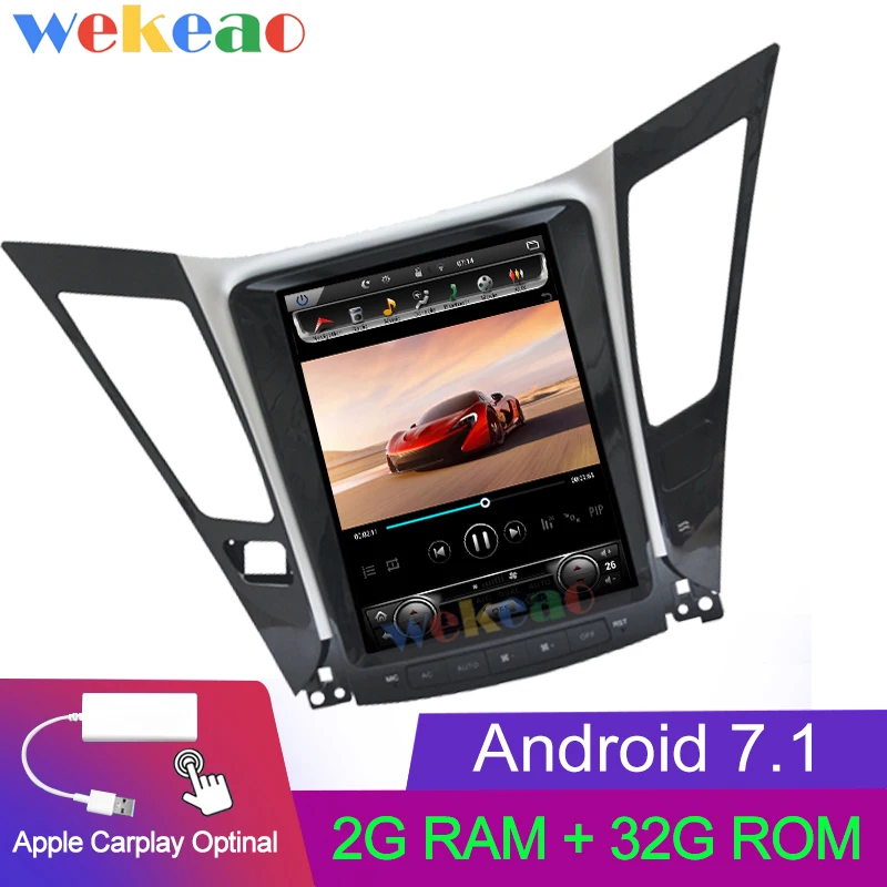 Android Car Radio Wekeao вертикальный экран Tesla style 10,4 ''1Din Автомобильный dvd-плеер на основе Android навигационное автомобильное радио для hyundai Sonata 2012 - Цвет: Android Car Radio