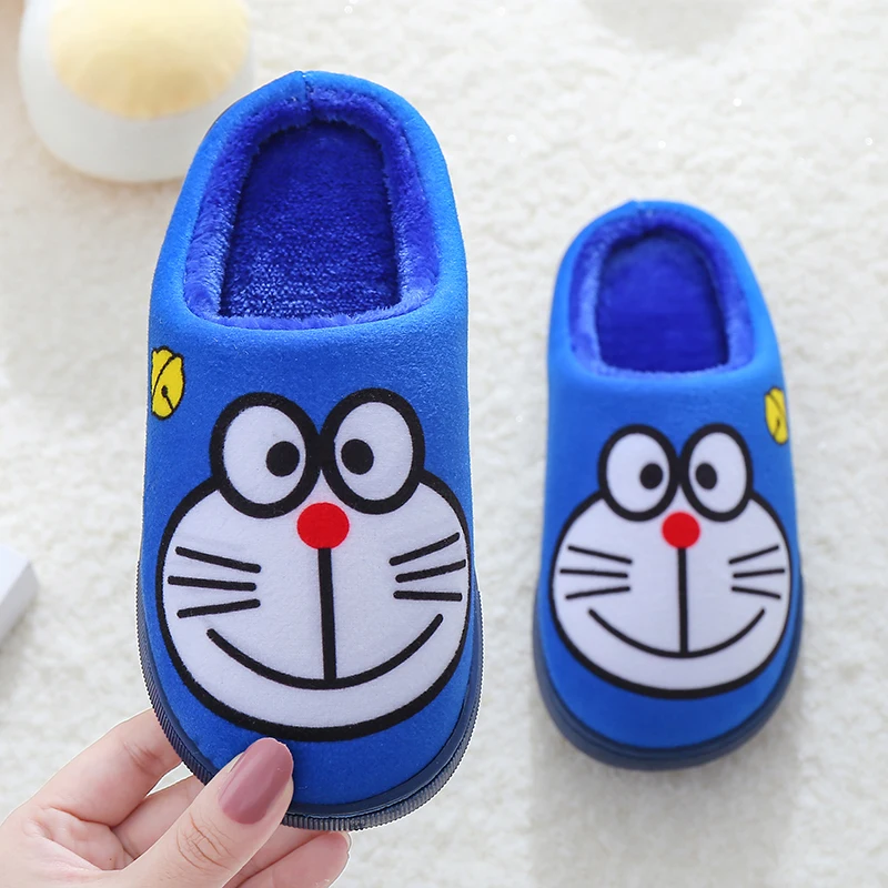 2 Зимние домашние тапочки; женские сандалии с принтом «hello kitty»; комнатные шлепанцы; плюшевая обувь; Повседневная Домашняя обувь для мальчиков; Лидер продаж; большие размеры 35-44 - Цвет: 2