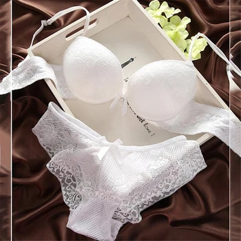 

Explosion Models Fashion Fashion Lace Sexy Thin Deep V-Neck Push Up Underwear Hot-Selling Vintage Solid Color Bra Set