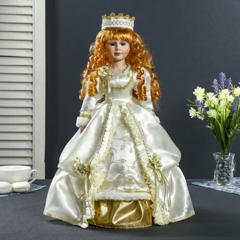 

Doll collectible ceramics "Princess Angel in a white dress with gold trim" 45 cm 3624550