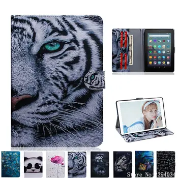 

Tiger pattern Case For Amazon Kindle Fire 7 2019 9th 7th Generation Cover For Fire 7 2017 2019 Funda PU Leather Stand Shell Capa