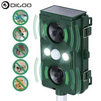 

DIGOO Garden Solar Powered Ultras onic Outdoor Animal Repeller Motion Sensor Flash Light Dog Cat Raccoon Rabbit Animal Dispeller