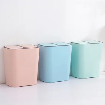

Mr Clean Dry and Wet Garbage Classification Trash Can Press Type Trash Can Bathroom Kitchen Living Room Household Storage Bucket