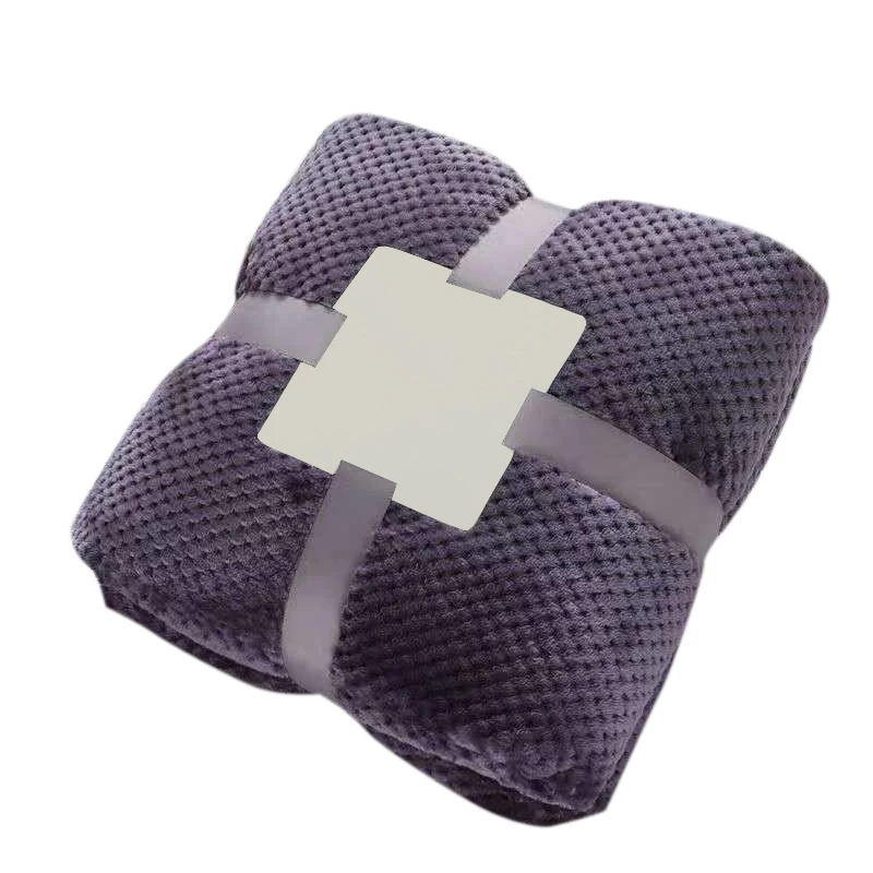 Purple Плюшевая в клетку одеяло твердые цветные одеяла для кровати самолет диван теплый мягкий зимний фланелевый флисовый плед покрывало простыня - Цвет: Purple