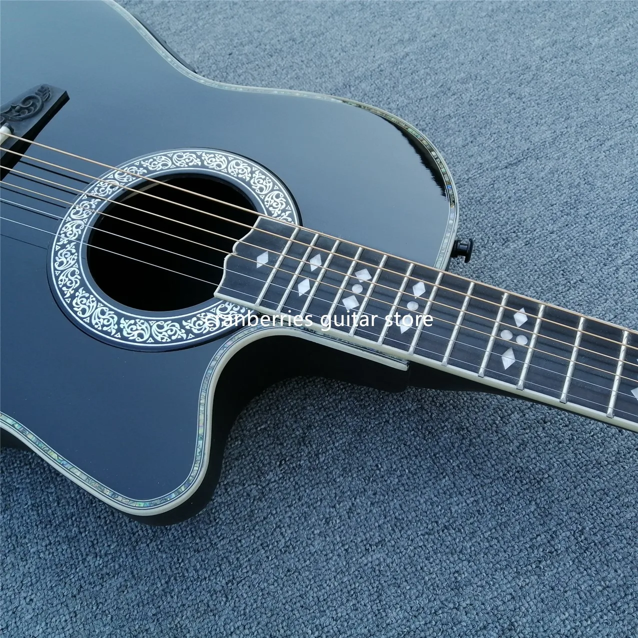 Guitarra acústica eléctrica de fibra de carbono, instrumento de ovación con  respaldo redondo de 6 cuerdas, de buena calidad, envío gratis|Guitarra| -  AliExpress
