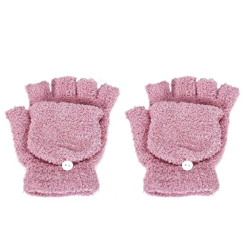 Winter Warm Thickening Wool Gloves Knitted Flip Fingerless Flexible Exposed Finger Thick Gloves Mittens Men Women Glove
