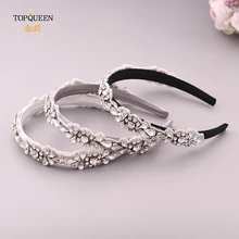 TOPQUEEN S235-FG, свадебные стразы, аксессуары для волос, свадебная тиара, головные уборы, серебряные стразы, головная повязка в стиле барокко