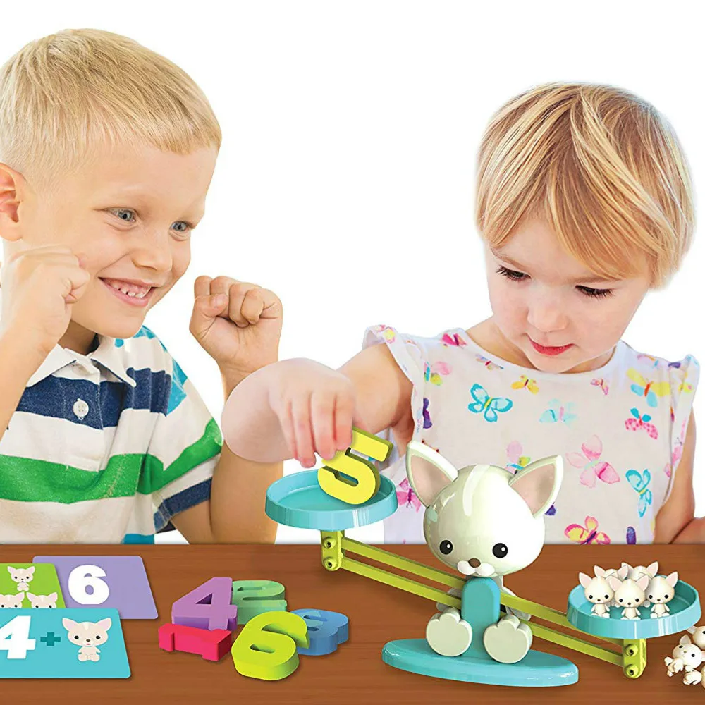 Montessori Math Match Game Board Toys Monkey Puppy Balancing Scale Number Balance Games Baby Learning Toy Animal Action Figures Montessori Math Match Game Board Toys Monkey Puppy Balancing Scale Number Balance Games Baby Learning Toy Animal Action Figures