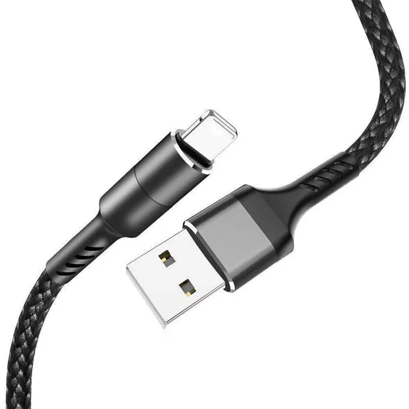 1 м 2 м данных USB зарядное устройство кабель для IOS нейлон 3A Быстрая зарядка происхождения длинный провод шнур