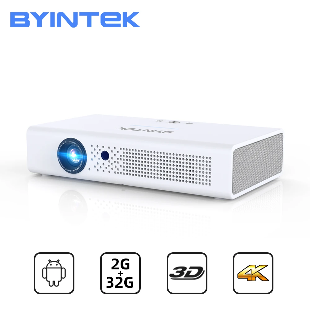 BYINTEK R19 Full HD 1080P 2K 3D 4K 300 дюймов Смарт Android WIFI Видео LED Портативный мини DLP проектор