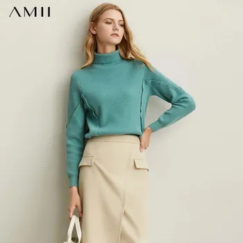 

Amii Minimal Foundation Fashion Western Style Sweater Women Fall 2019 New Loose High Neck Warm Joker Knitted Jacket 11930249