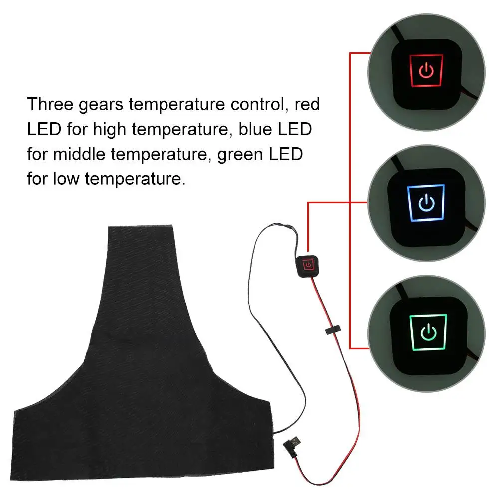 USB Заряженная одежда грелка 5 в углеродное волокно грелка Электрический нагревательный лист грелка для жилета куртки