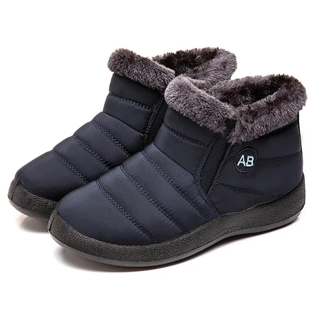 06 Blue Женские снегоступы ботинки на нескользящей подошве женские зимние ботинки на меху, Теплые ботильоны для Для женщин утепленные водонепроницаемые ботинки botas mujer; размер 40 41 42 - Цвет: 06 Blue