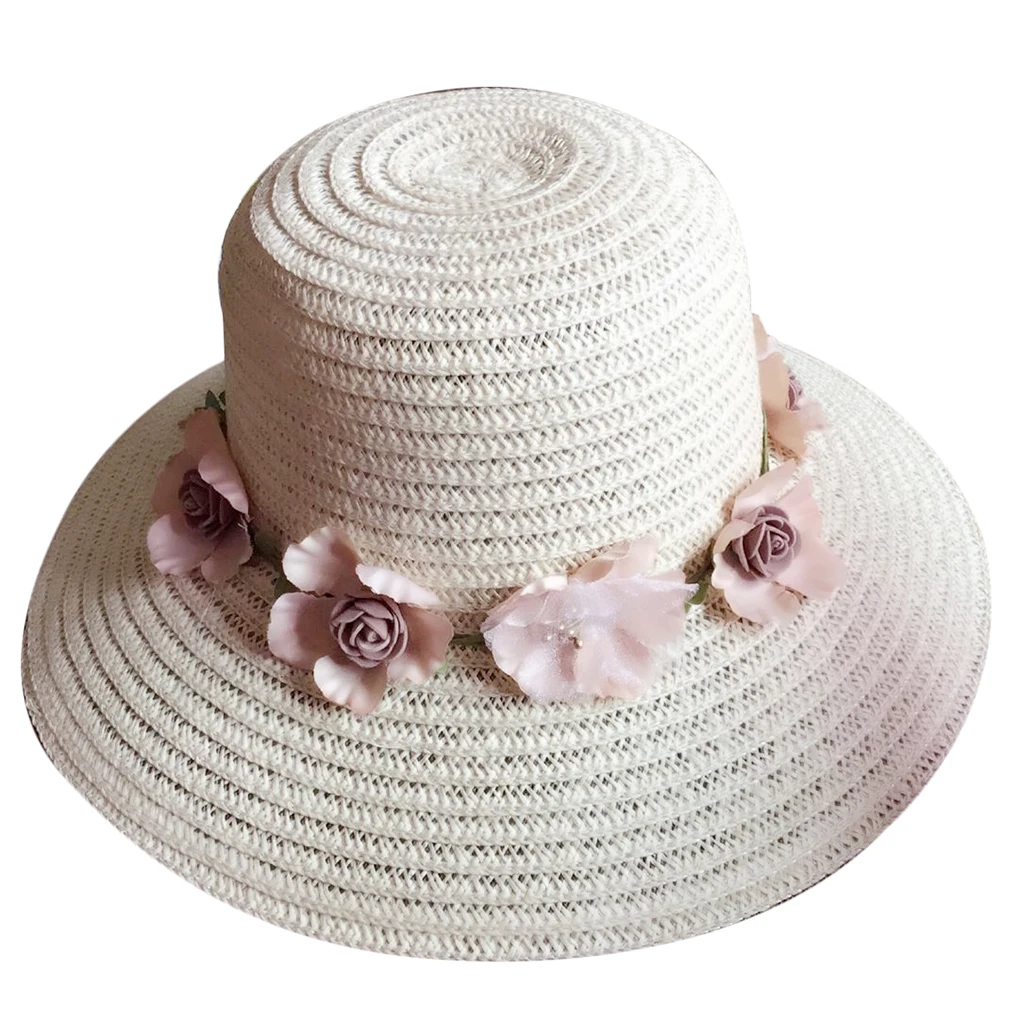 NO.2 Взрослая летняя новая женская шляпа от солнца, шляпа-ведро, бежевая кружевная шляпа с бантом и цветами, плоская соломенная шляпа с плоским верхом, пляжная шляпа s, Панама с широкими полями - Цвет: NO.2
