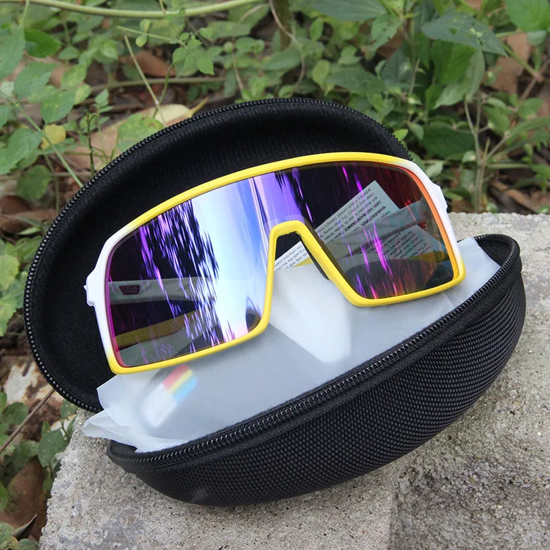 Поляризационные солнцезащитные очки для велоспорта, спортивные велосипедные очки, очки для горного велосипеда, велосипедные солнцезащитные очки, UV400, очки с 3 линзами - Цвет: yellow