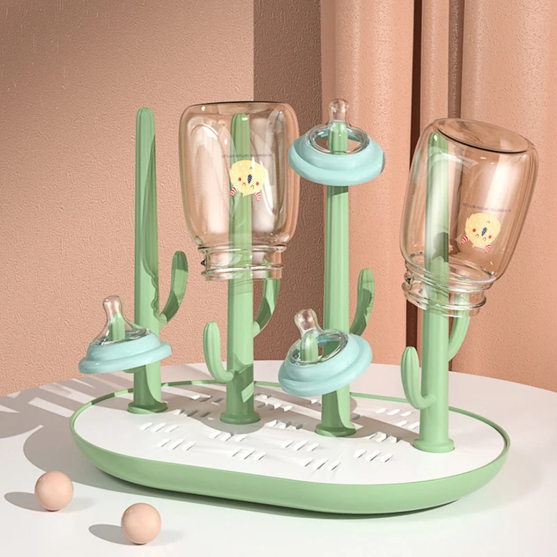 Cute Baby Bottle Drying Rack Solid Color Baby Feeding Bottle Drain Rack Holder Feeding Stuff