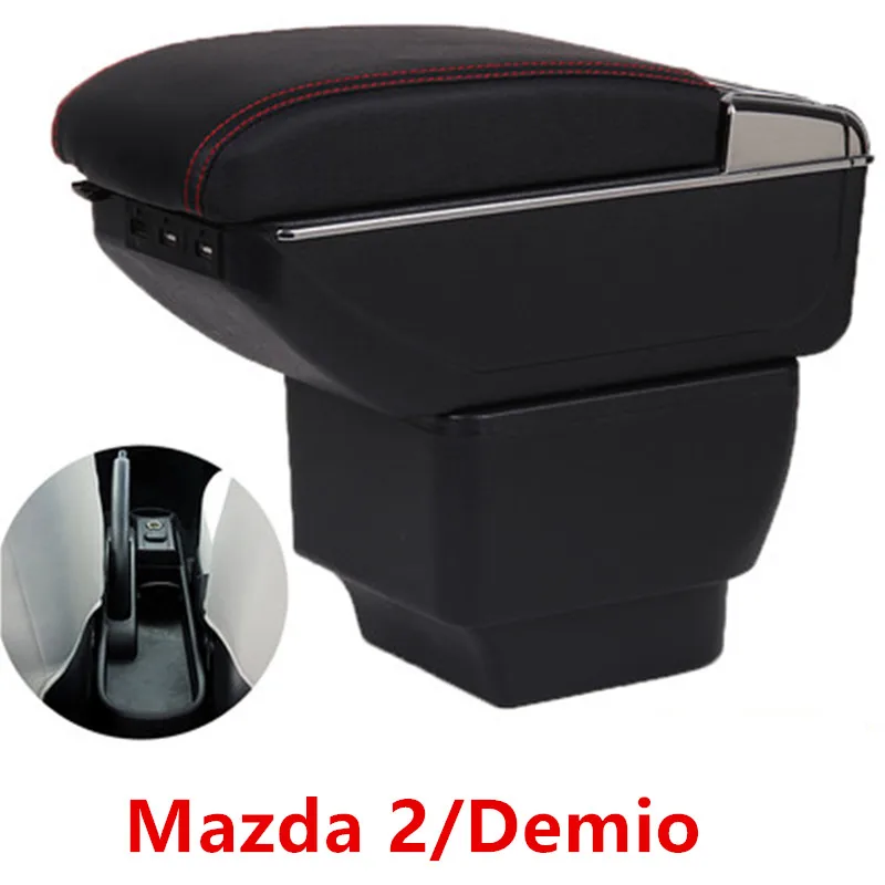 

For Mazda 2/Demio/Mazda2 armrest box central Store content box interior Armrest Storage cup holder car-styling accessories