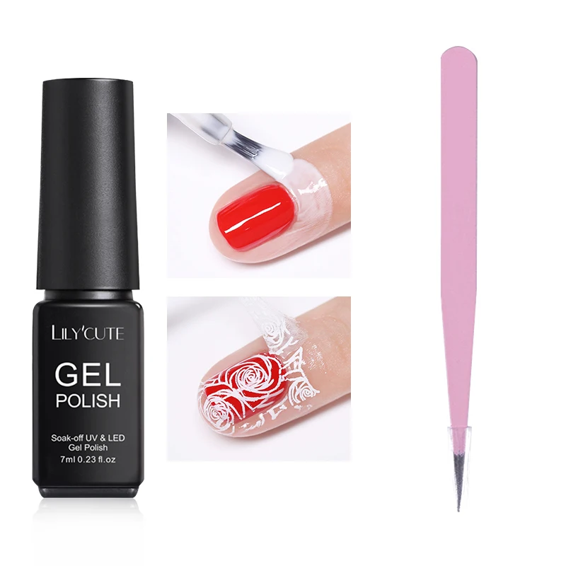 7ml straight set LILYCUTE 5 мл Лак для ногтей из латекса, удаляющая клейкую ленту, геллак, тиснение, эмаль, замачивание, защитный лак для ногтей, защита для кутикулы, инструмент для ухода за ногтями - Цвет: 7ml straight set