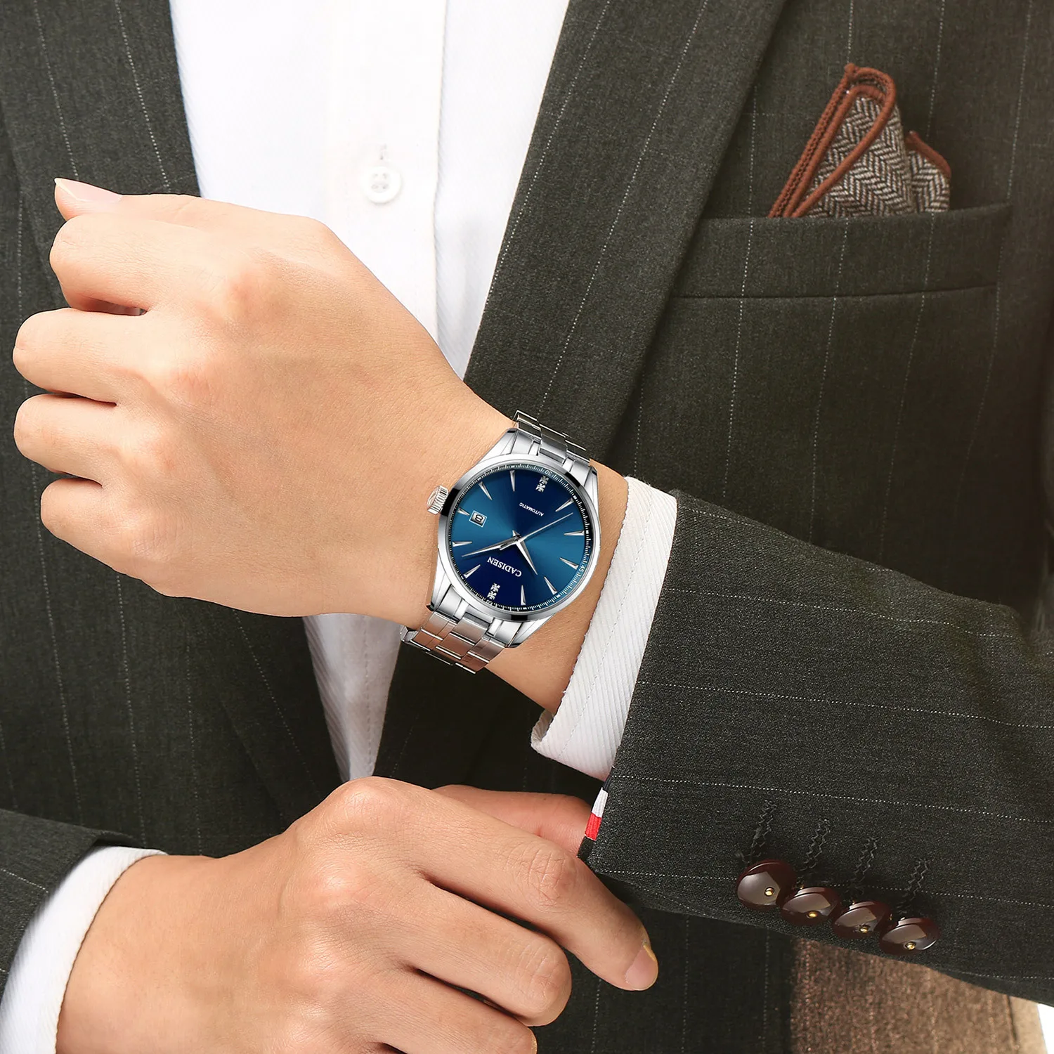 

Hot Sales kds cadisen High-End Analog Watch 316 Steel Belt Import Movement Men Watch 1033
