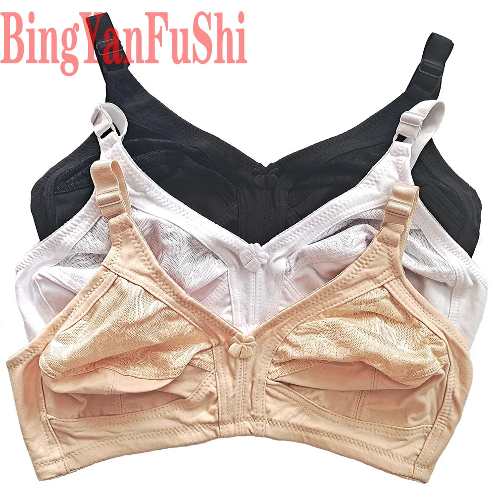 Summer Women Bra Breathable Leisure Intimate Cotton Bralette Minimizer Push Up Bras Adjusted-straps Wireless Comfortable BH C02 2