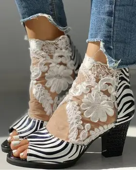 

Women Sandals 2020 Fashion Summer Shoes Women High Heels Hollow Mesh Sexy Sandals Size 35 - 43 Mujer Sandalias Wedding Shoes