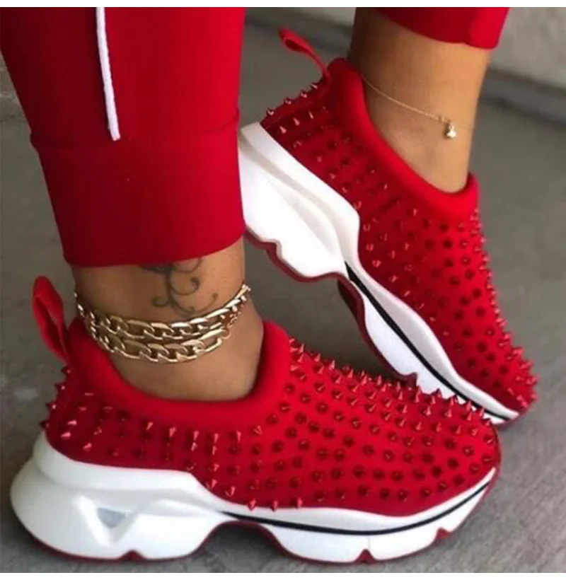 Sneakers Women Vulcanized Woman Rivet Shoes Female Platform Wedges Women's Leopard Casual Ladies Women's Sneakers Tennis Female