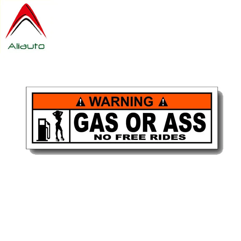 Aliauto Cover Scratch Car Sticker Sexy Gas or Ass Warning Funny Accessories PVC Decal Waterproof for Vw Nissan Suzuki 15cm*4cm | Автомобили