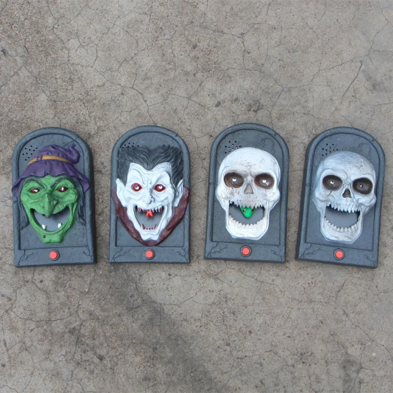 

Halloween Props Horror Doorbell Skull Witch Vampire Glowing Tricky Toy Halloween Sound Light Doorbell Home Decor Supplies
