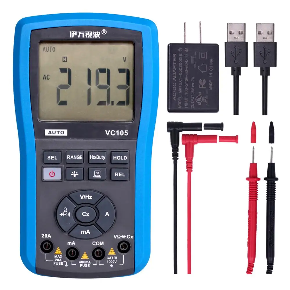 

VC105 Multimeter AC DC Voltage Current Auto-range digital Multimeter