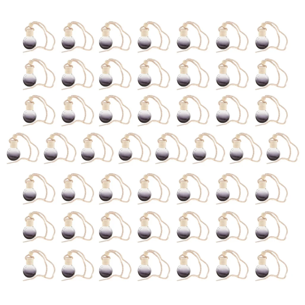 50Pcs 10ml Empty Perfume Bottle Pendant Car Hanging Ornament Home Decor Round 50Pcs 10ml Empty Perfume Bottle Pendant Car Hanging Ornament Home Decor Round