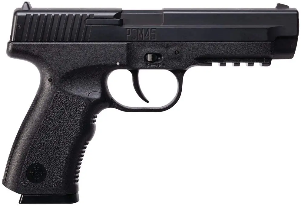 

Crosman PSM45 Spring-Powered Single Shot Metal Slide BB Air Pistol Tin metal sign board